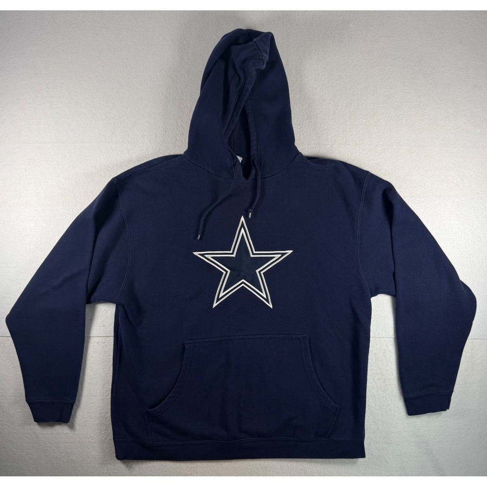 Dallas Cowboys Hoodie Mens XL Navy Blue Embroidered Star Logo Sweatshirt NFL